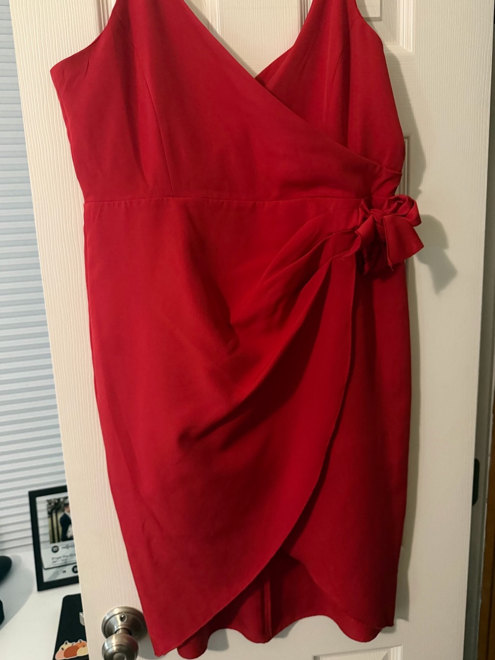 BCBGeneration Red One-Shoulder Wrap Dress